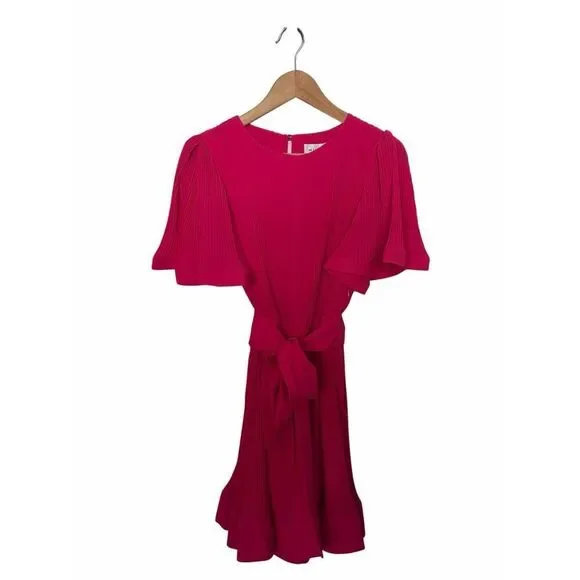Milly Lumi Pleated Mini Dress Milly Pink Size 8